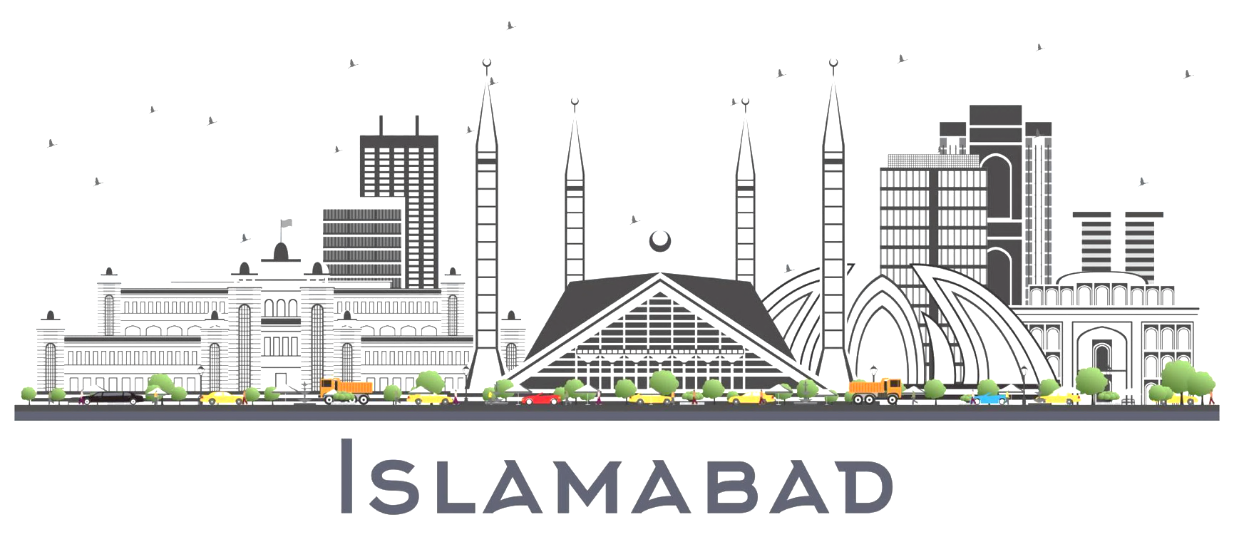 Islamabad skyline illustration