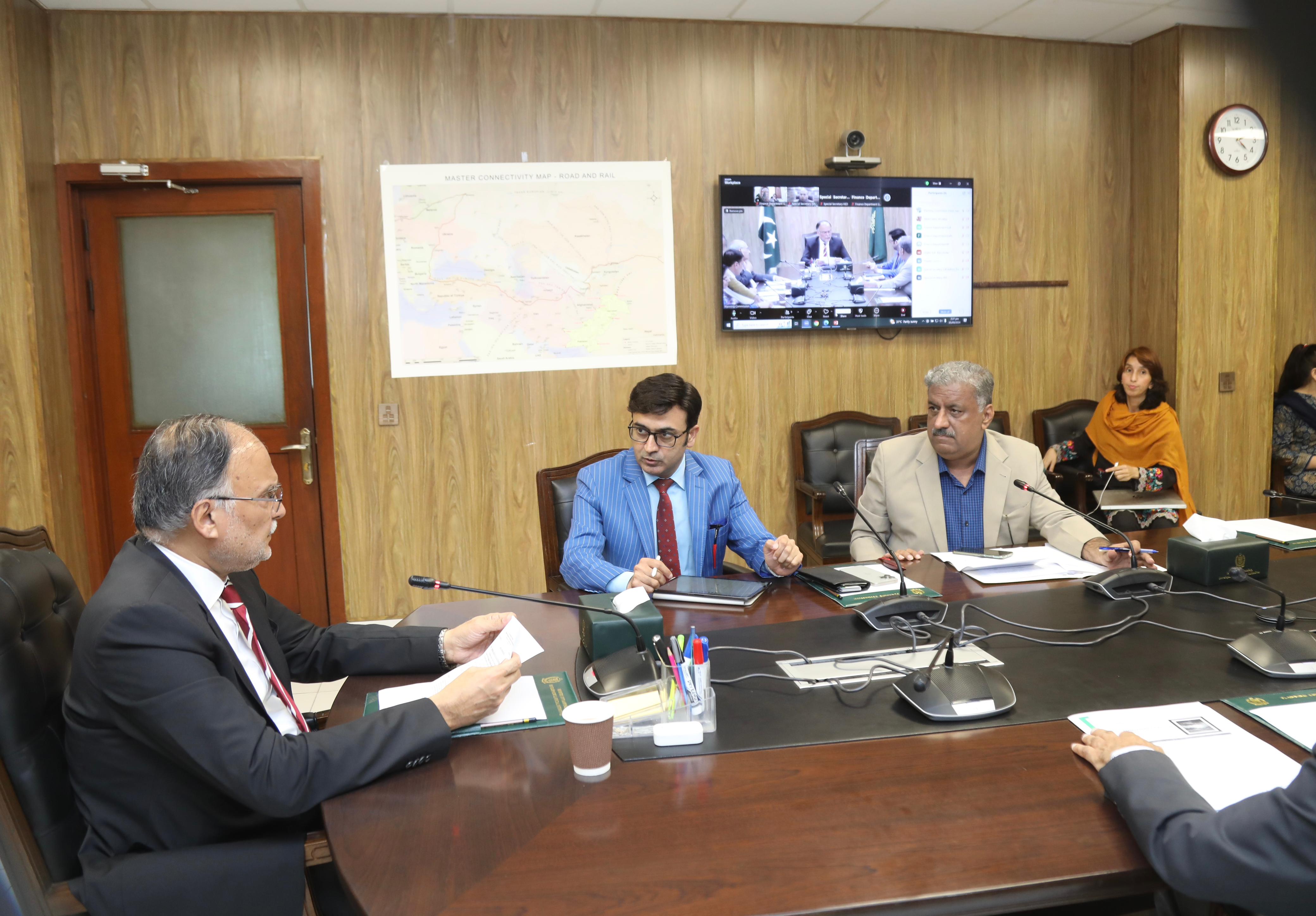 Federal Minister for Planning, Development, and Special Initiatives Mr. Ahsan Iqbal, chaired a meeting to review the performance and recommendations of the task force formed to assess the pay scale system in higher educational institutions.