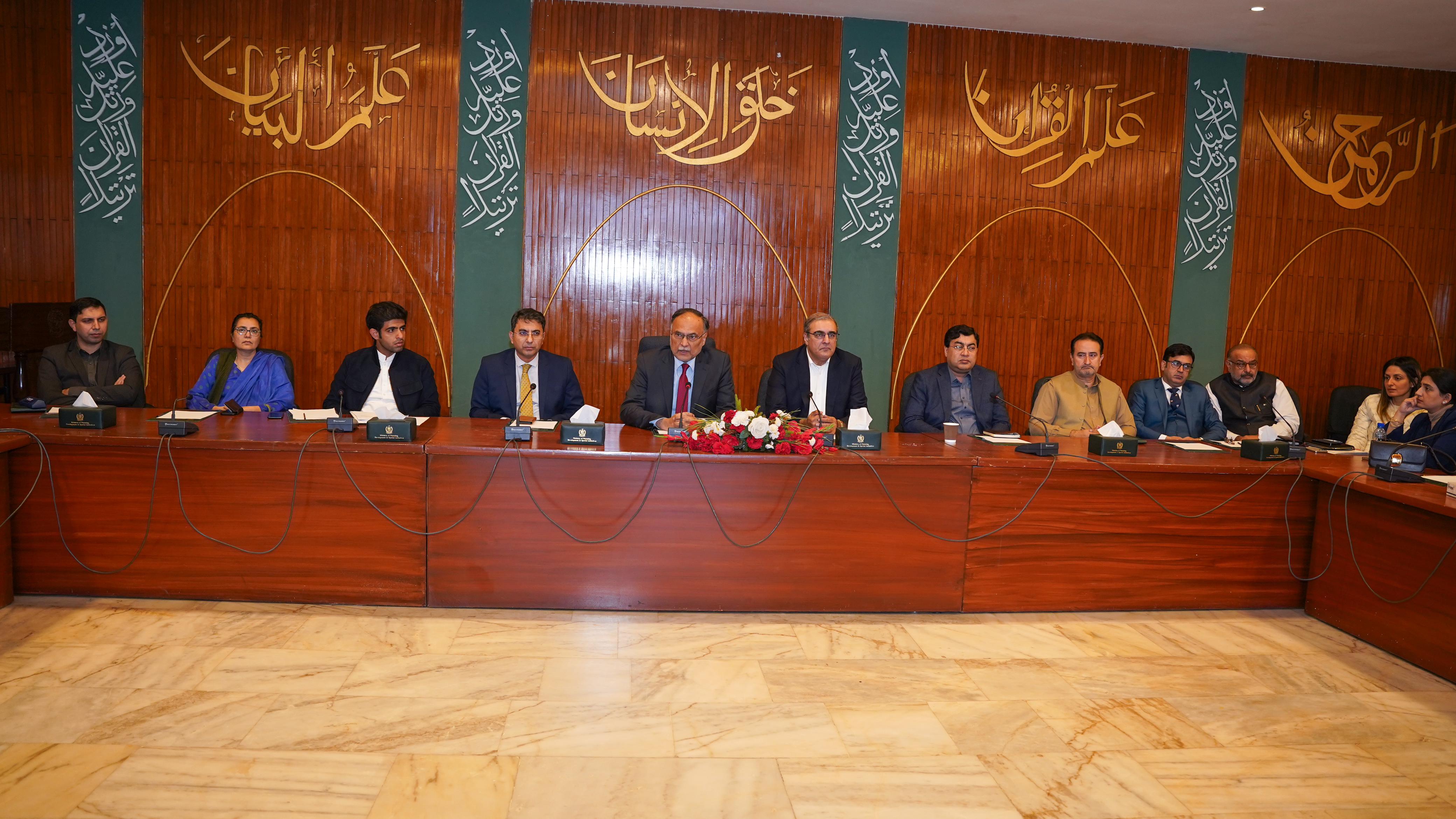 Caption: Planning Minister Ahsan Iqbal chaired an orientation session of newly inducted batch of Planning Commission's Young Development Fellows.